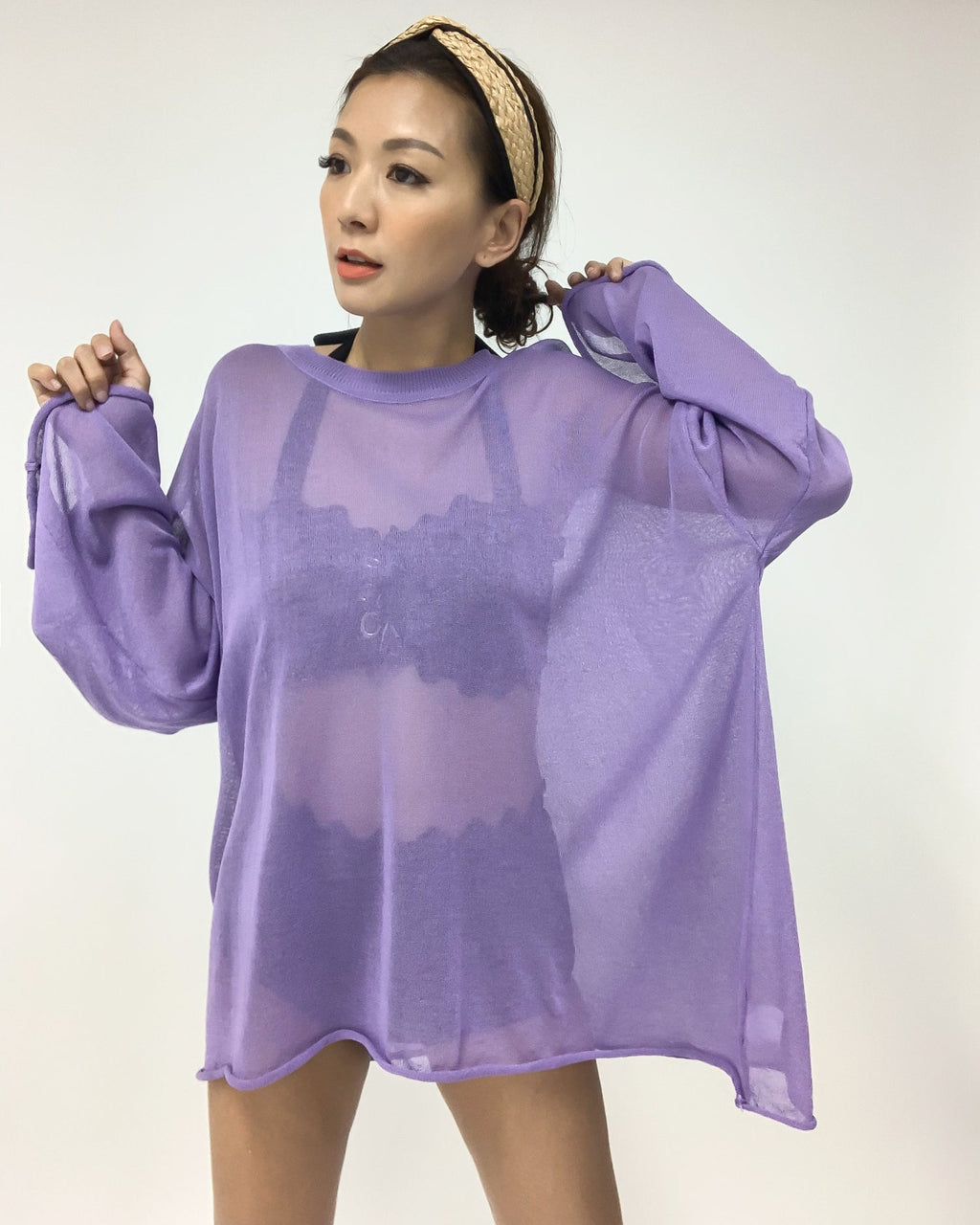 beige straw with black trim twisted headband *pre-order*