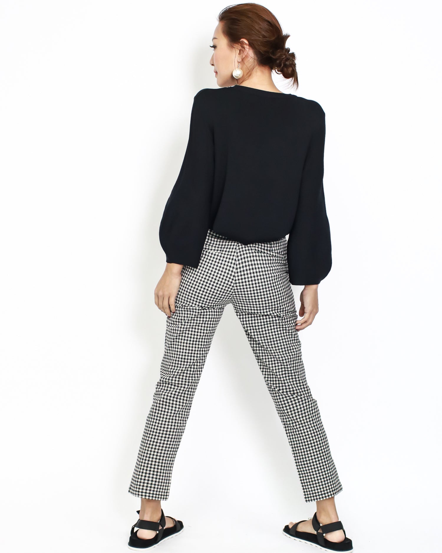 black gingham cropped pants *pre-order*