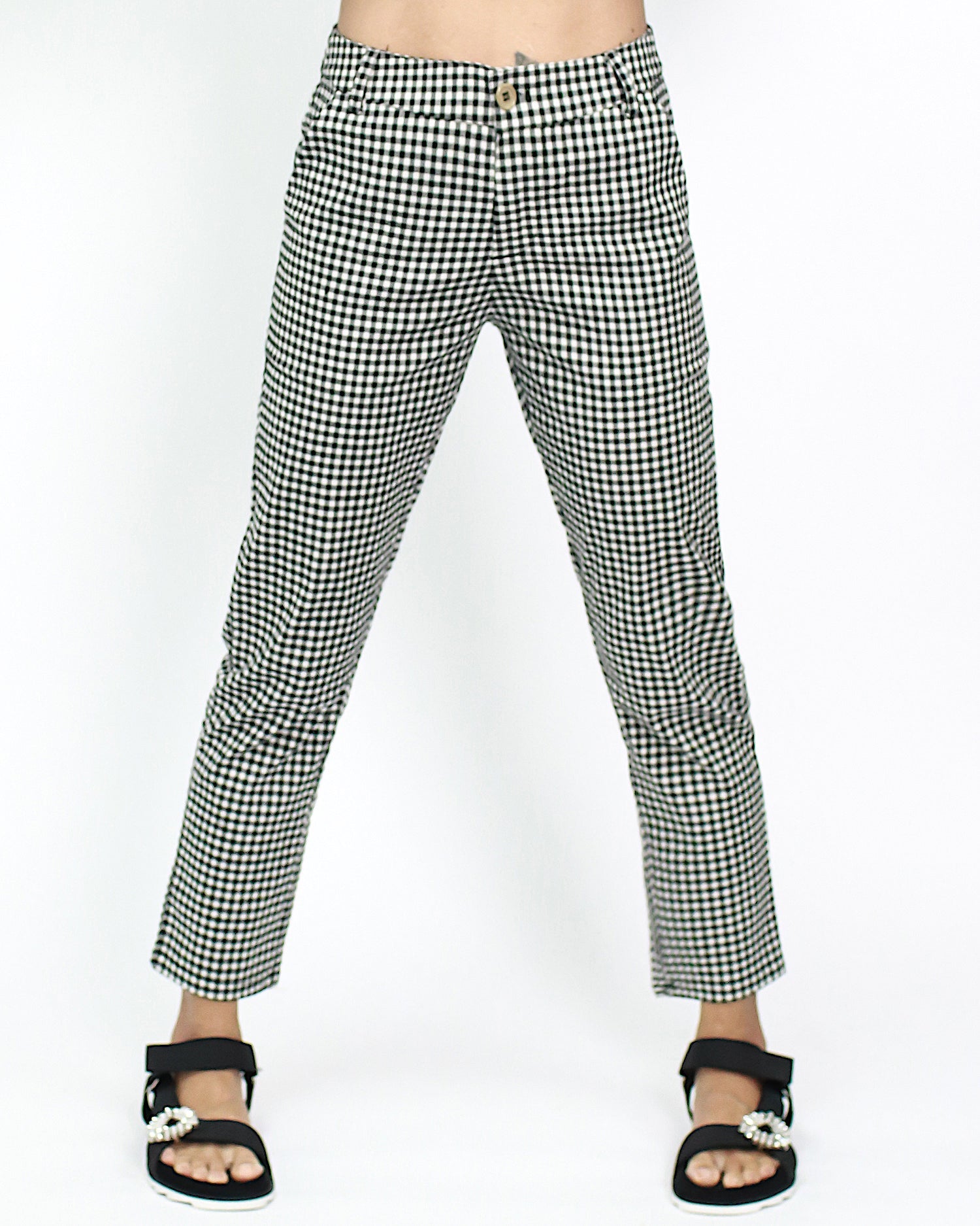 black gingham cropped pants *pre-order*