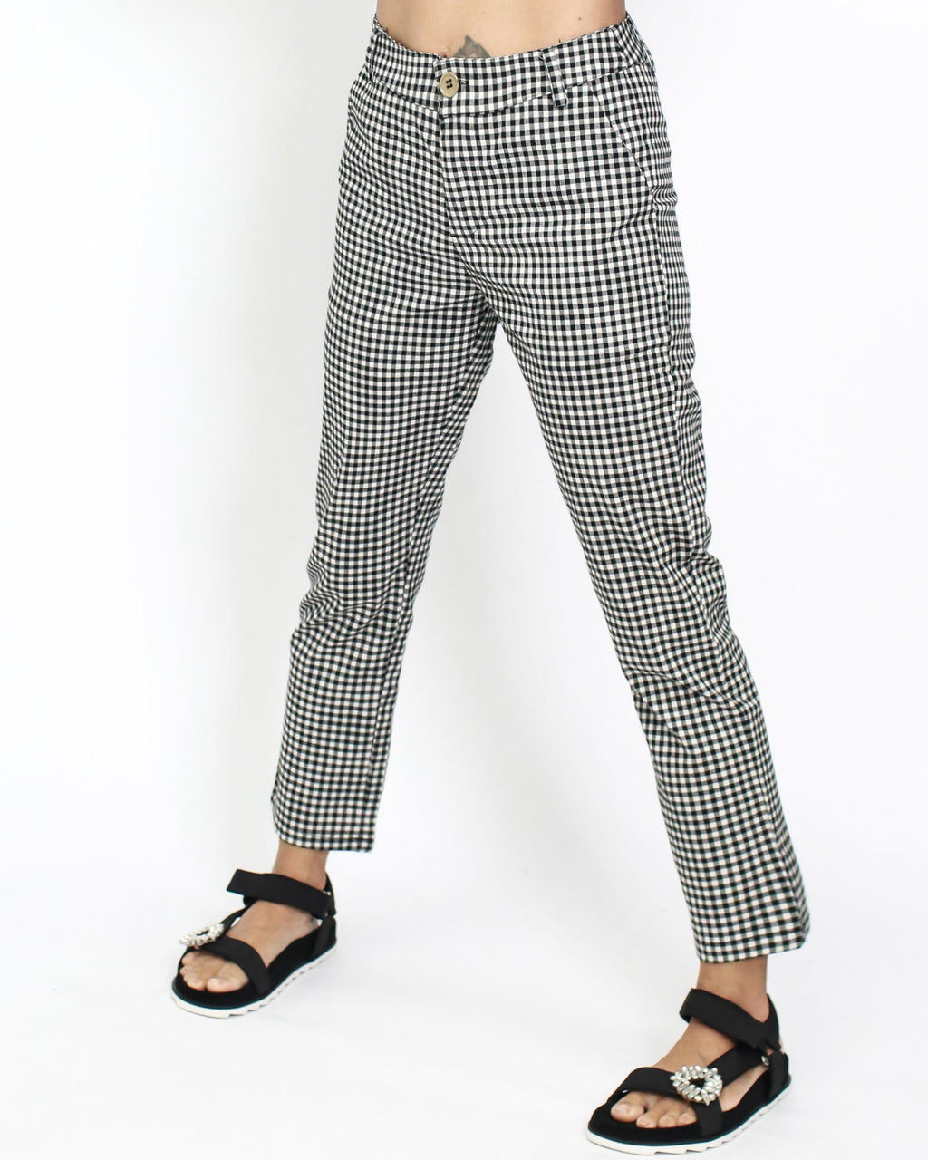 black gingham cropped pants *pre-order*