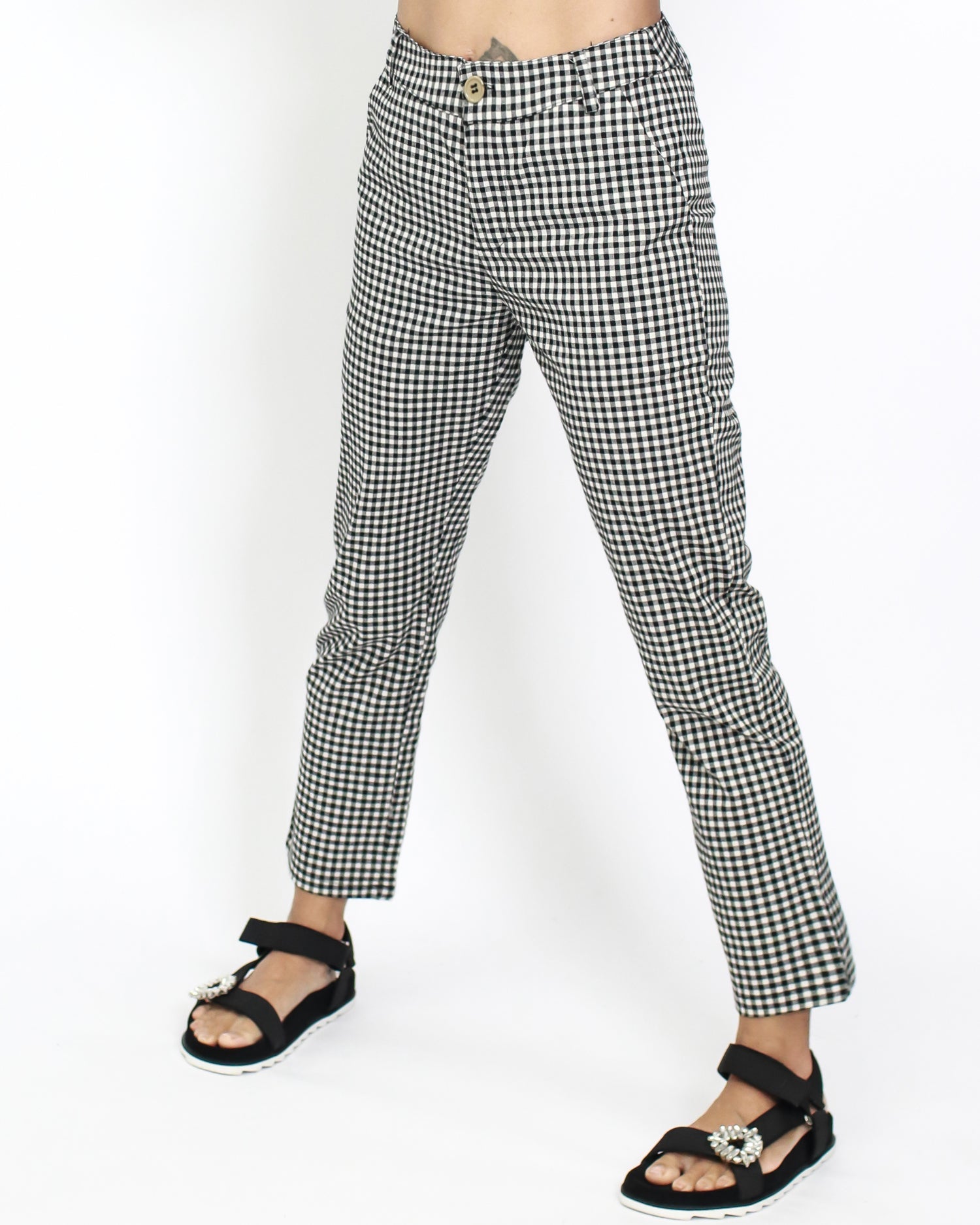 black gingham cropped pants *pre-order*