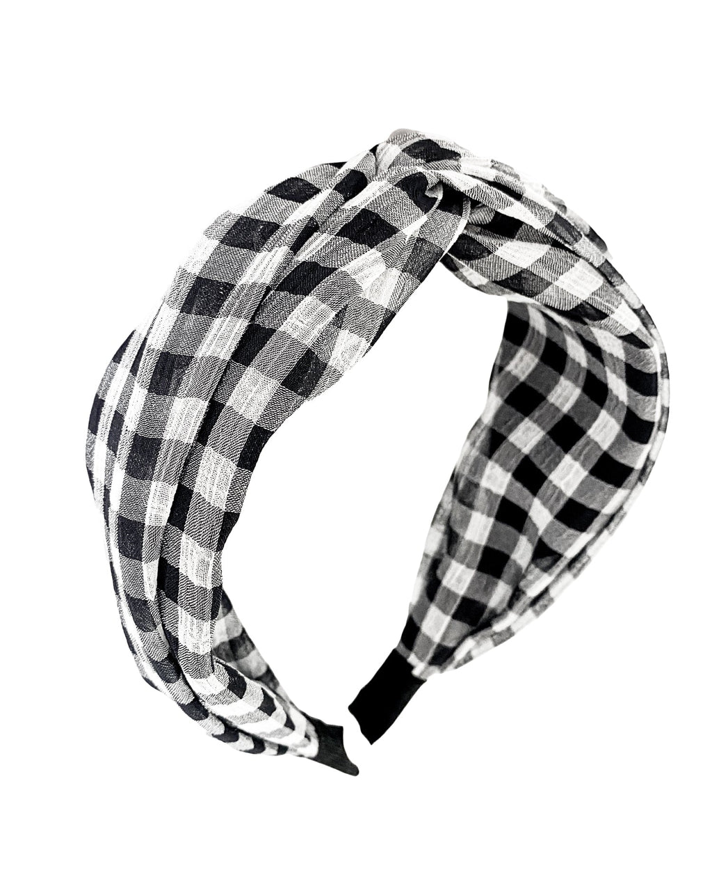 black gingham twisted fabric headband *pre-order*