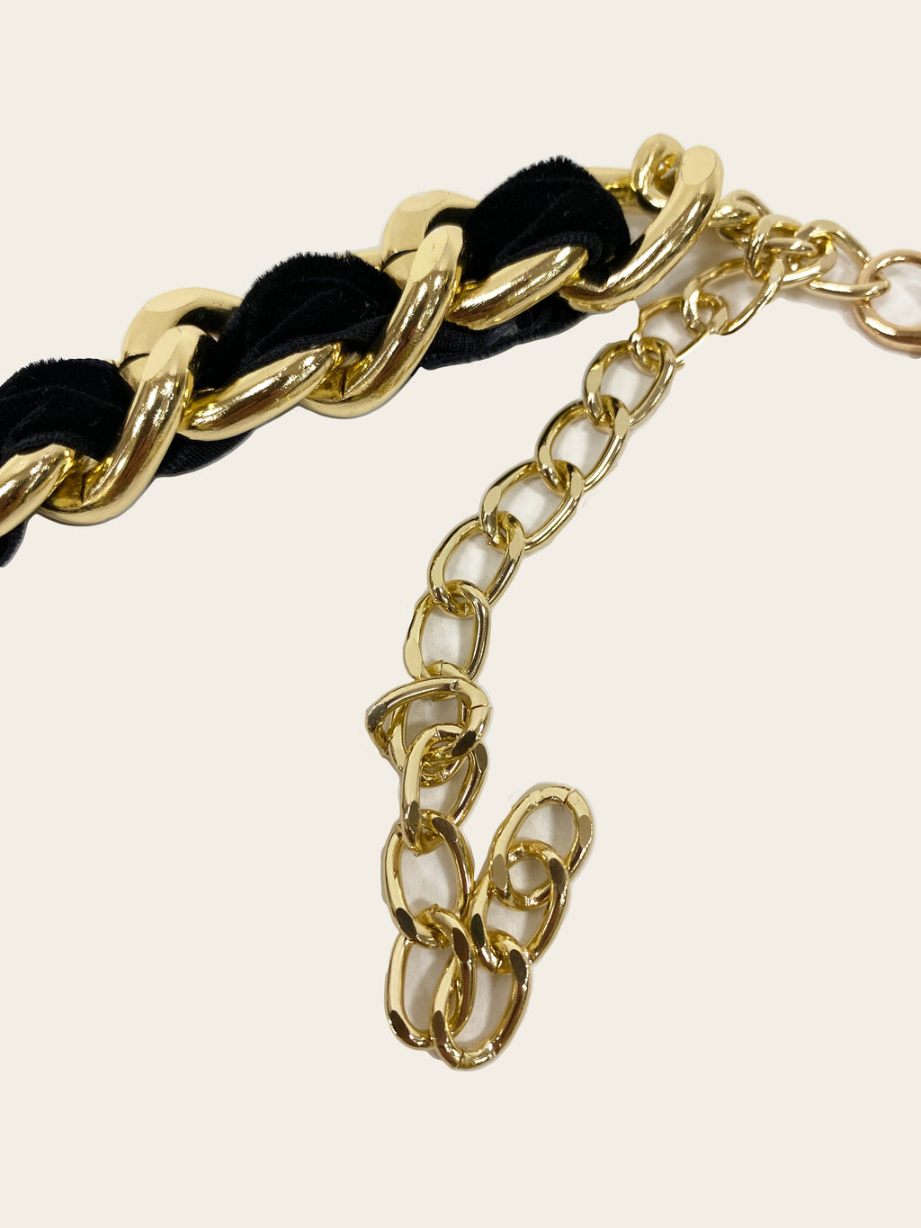 black fabric & double gold chain belt *pre-order*
