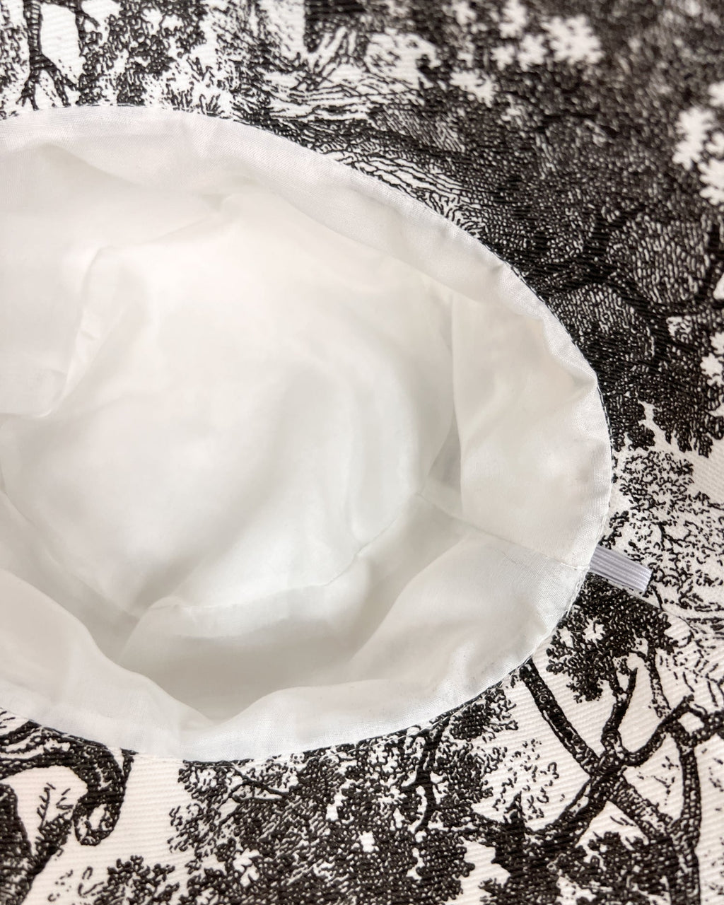 black & ivory printed canvas bucket hat *pre-order*