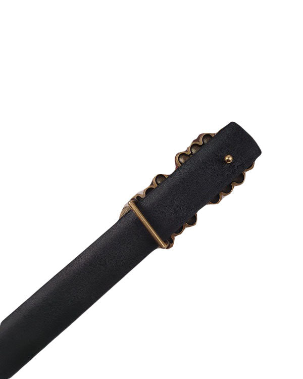 black PU leather gold buckle belt *pre-order*