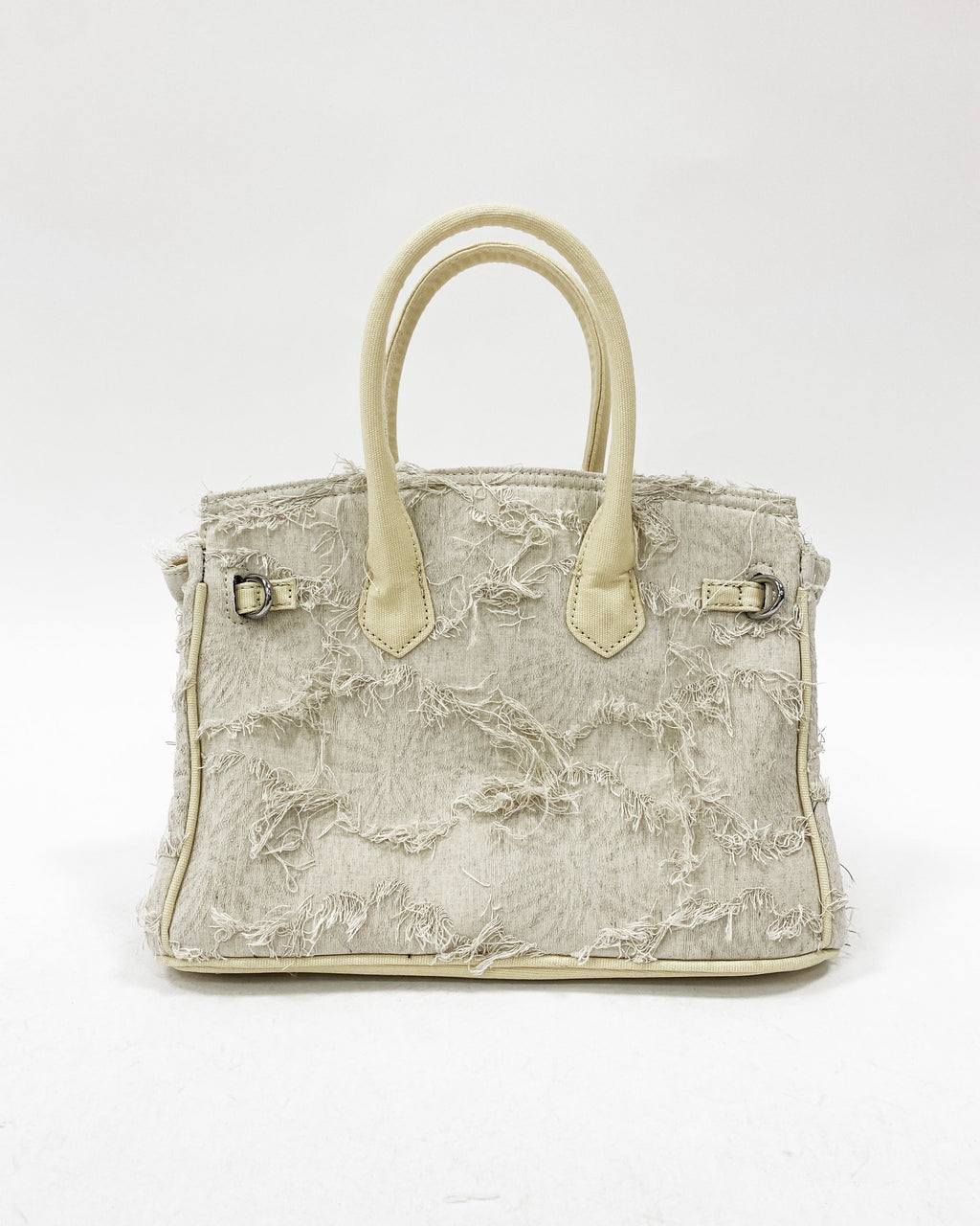 ivory ripped canvas & peals chain bag *pre-order*