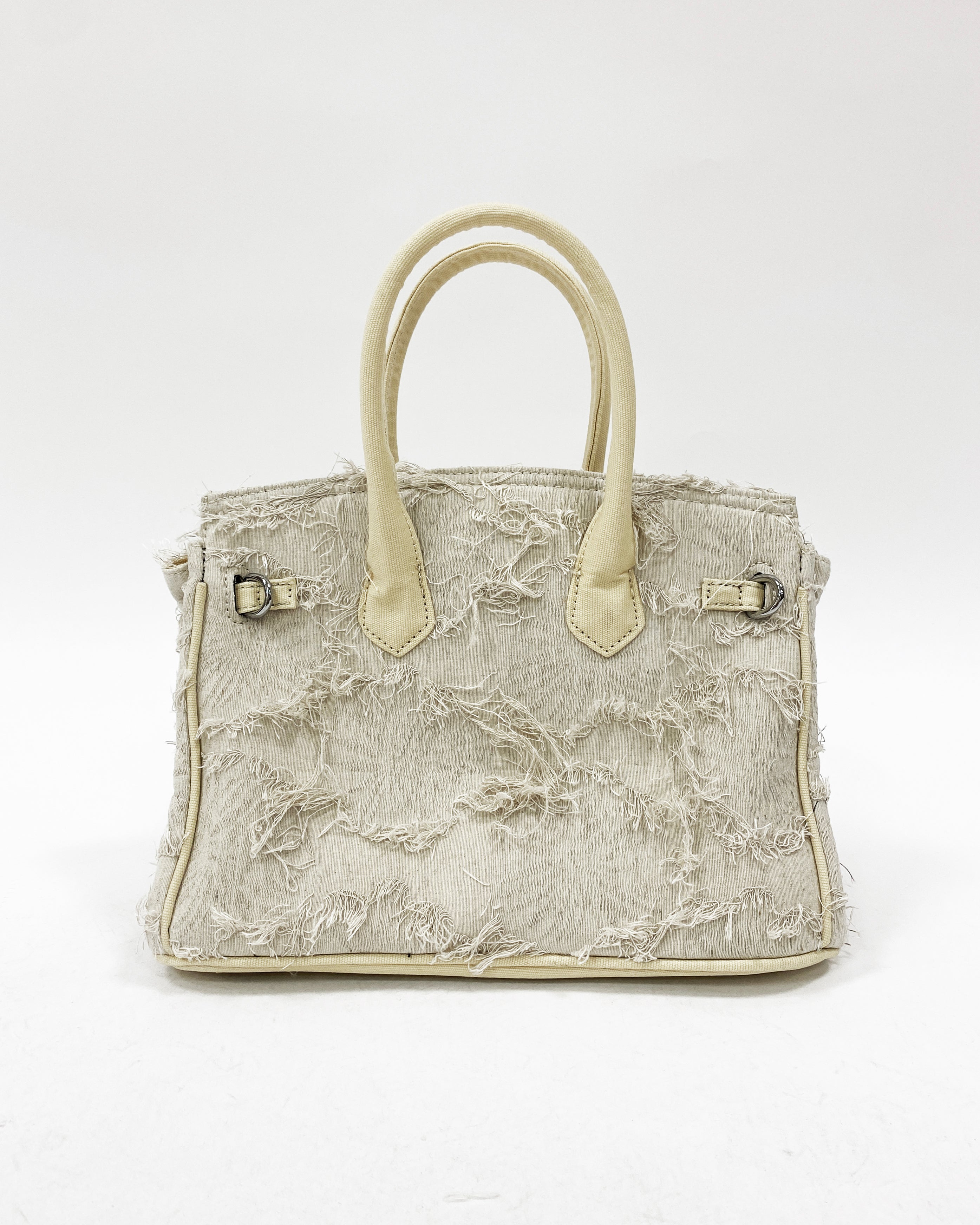 ivory ripped canvas & peals chain bag *pre-order*