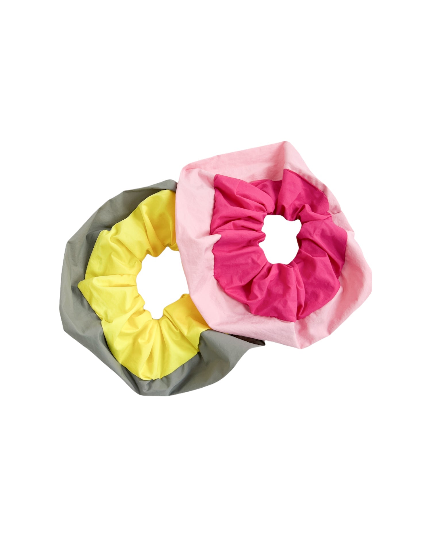 colour blocks ruched scrunchies