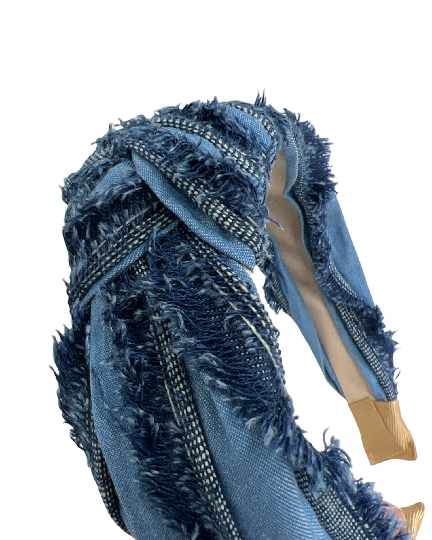 denim ripped twisted headband *pre-order*