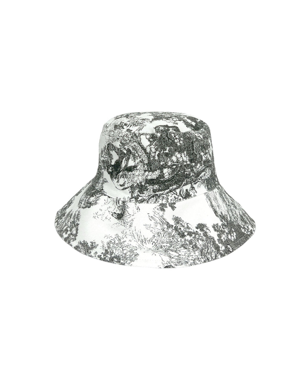 black & ivory printed canvas bucket hat *pre-order*