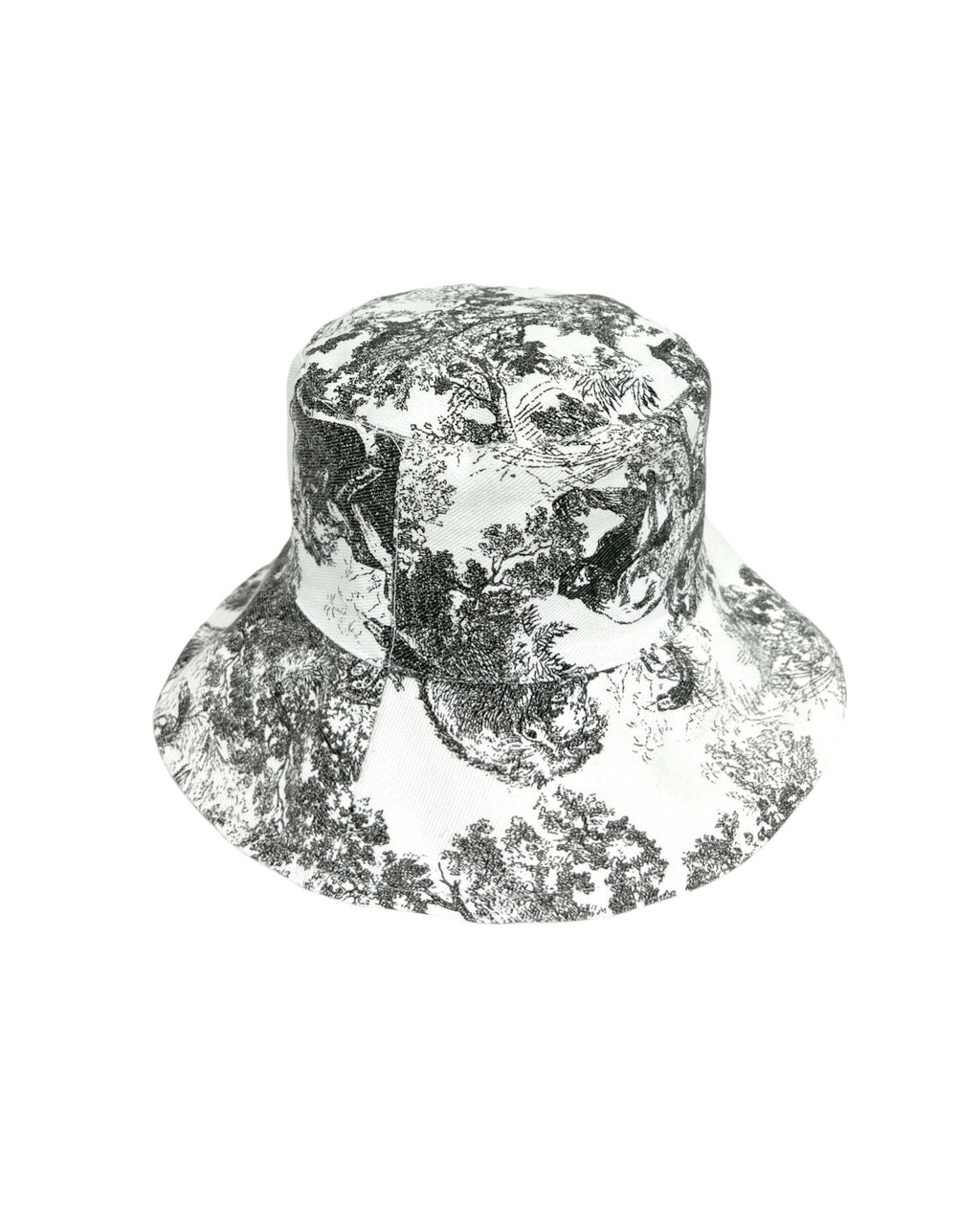 black & ivory printed canvas bucket hat *pre-order*