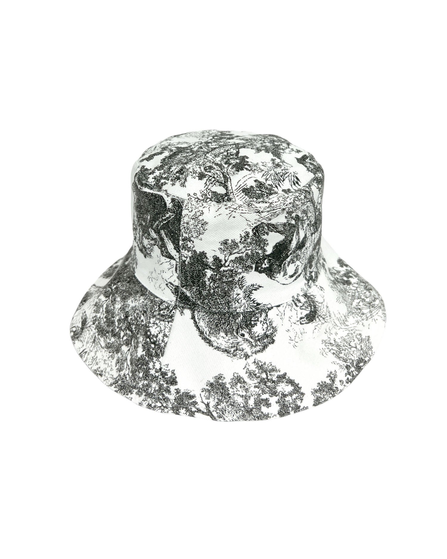 black & ivory printed canvas bucket hat *pre-order*
