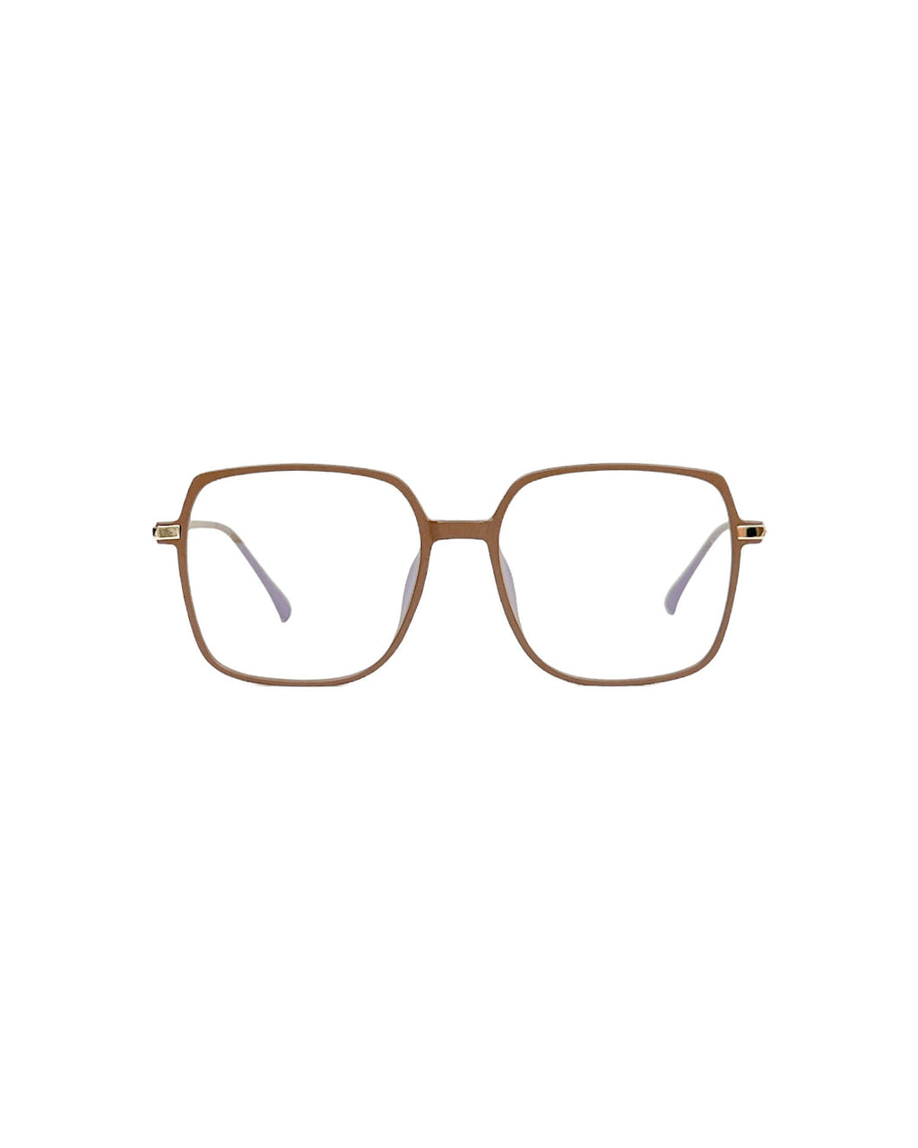 matt brown frame clear lens glasses