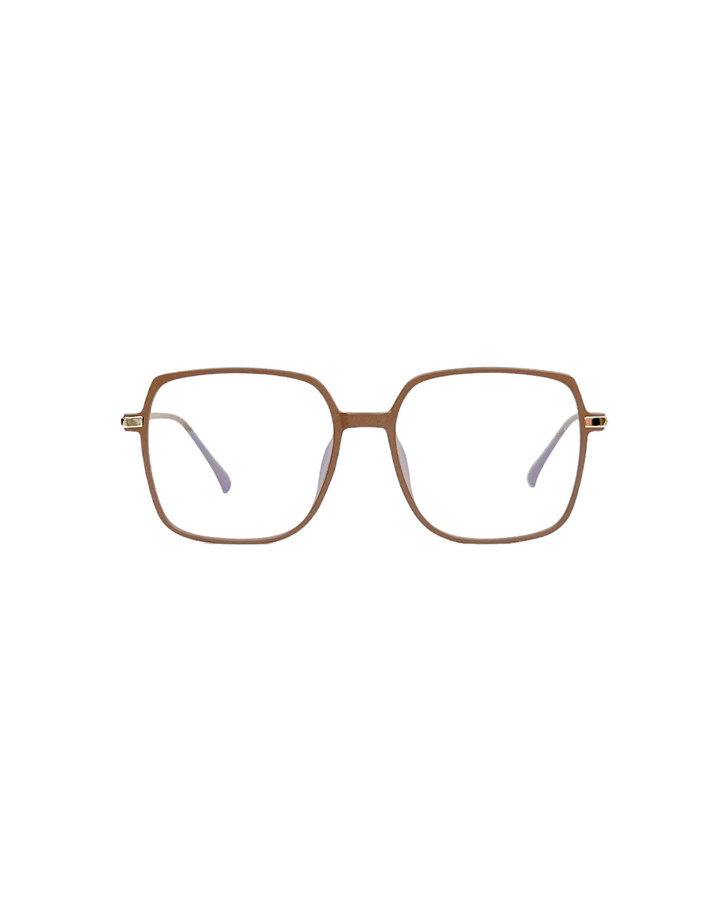 matt brown frame clear lens glasses