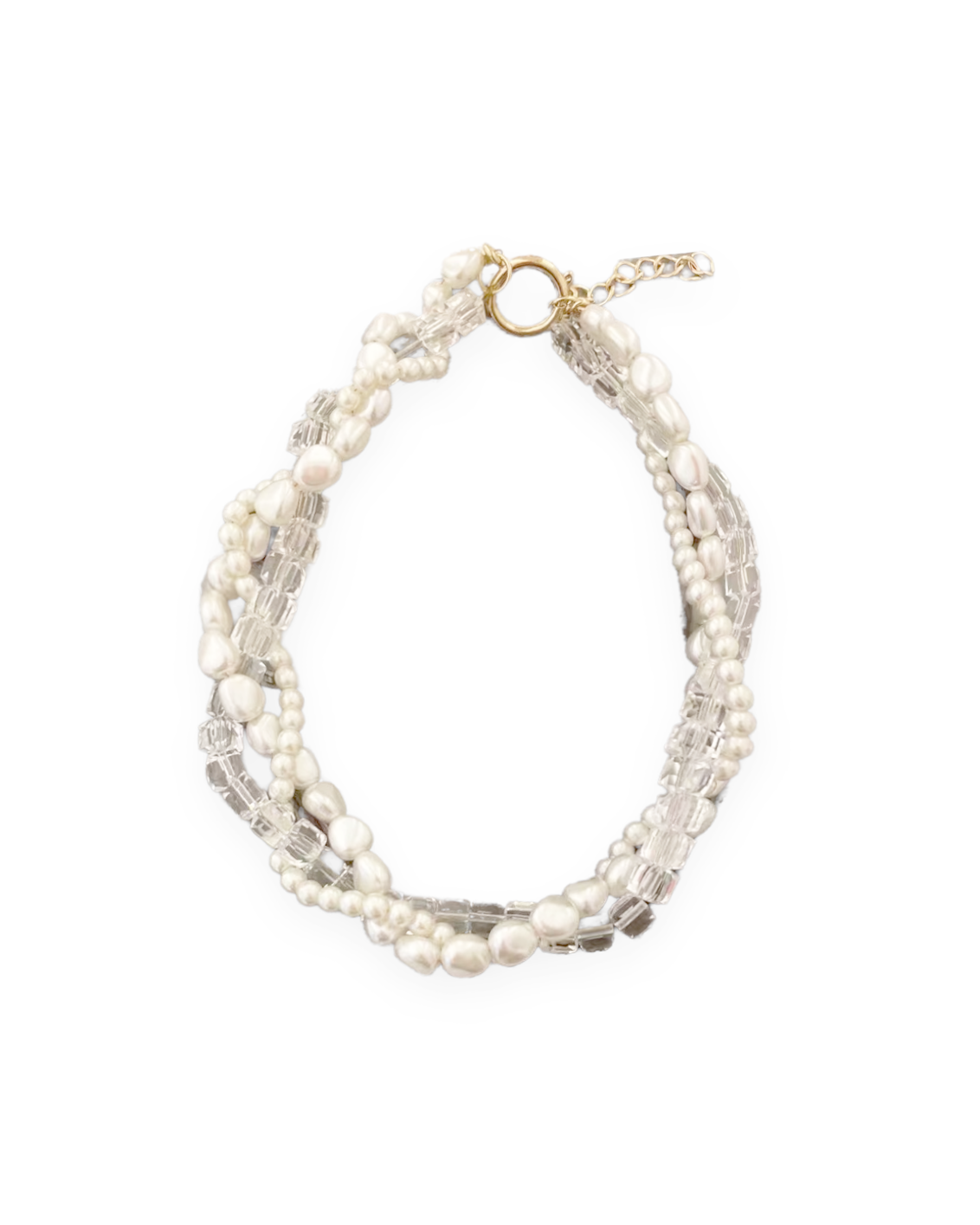 pearls & clear PVC twisted necklace *pre-order*