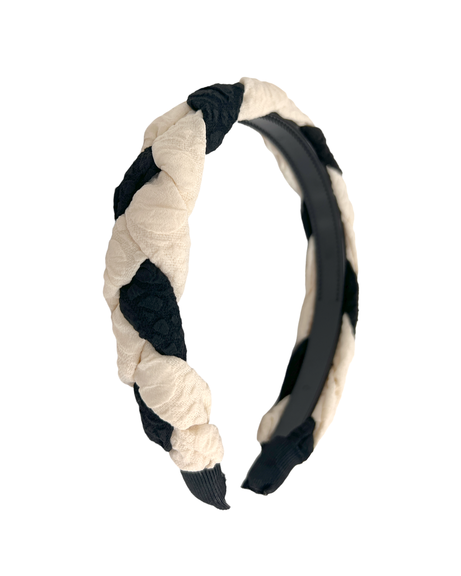 black texture & ivory woven canvas headband *pre-order*