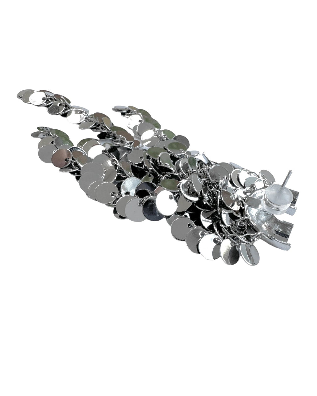 silver scale tassels earring