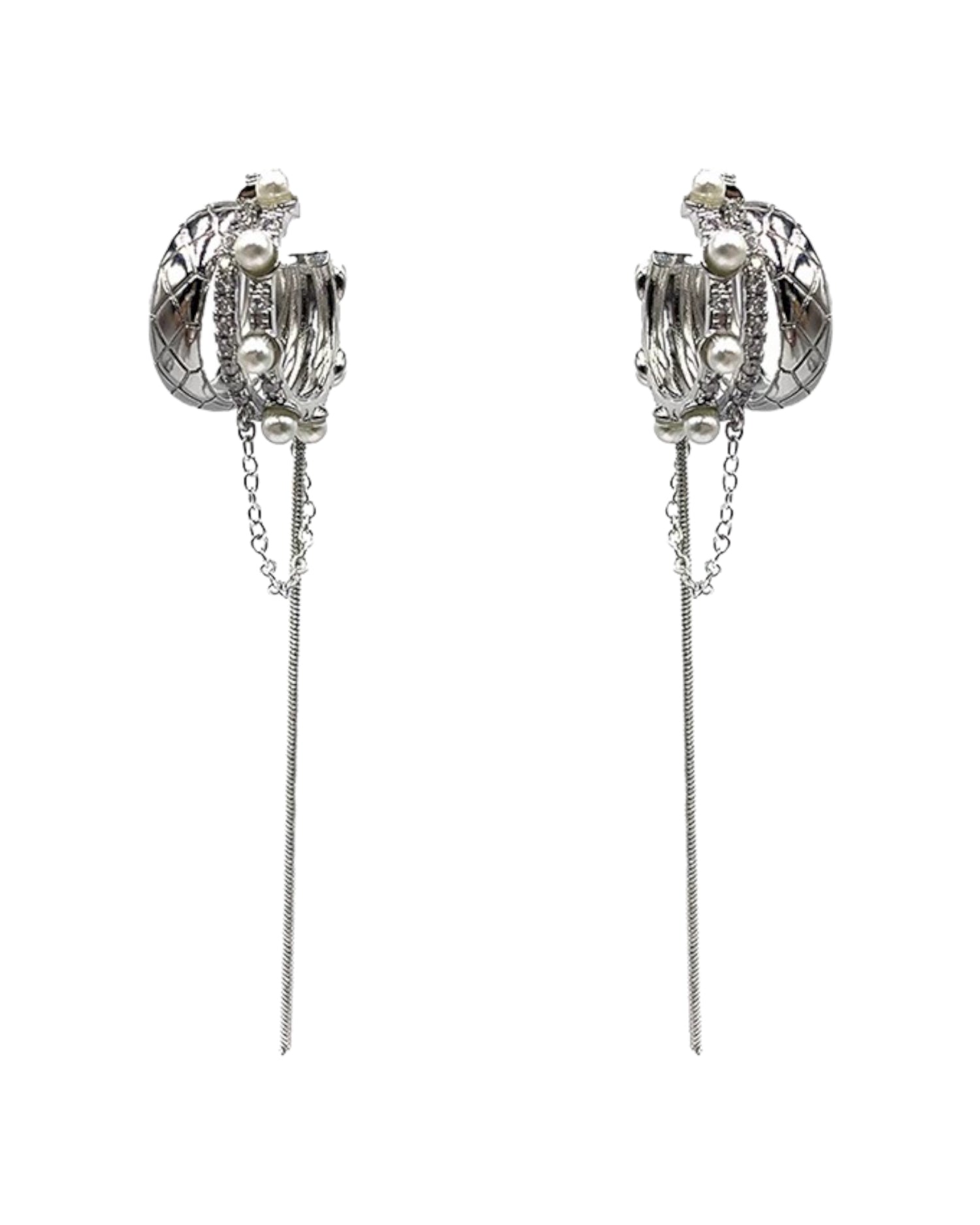 silver diamonds rings drop earrings *pre-order*