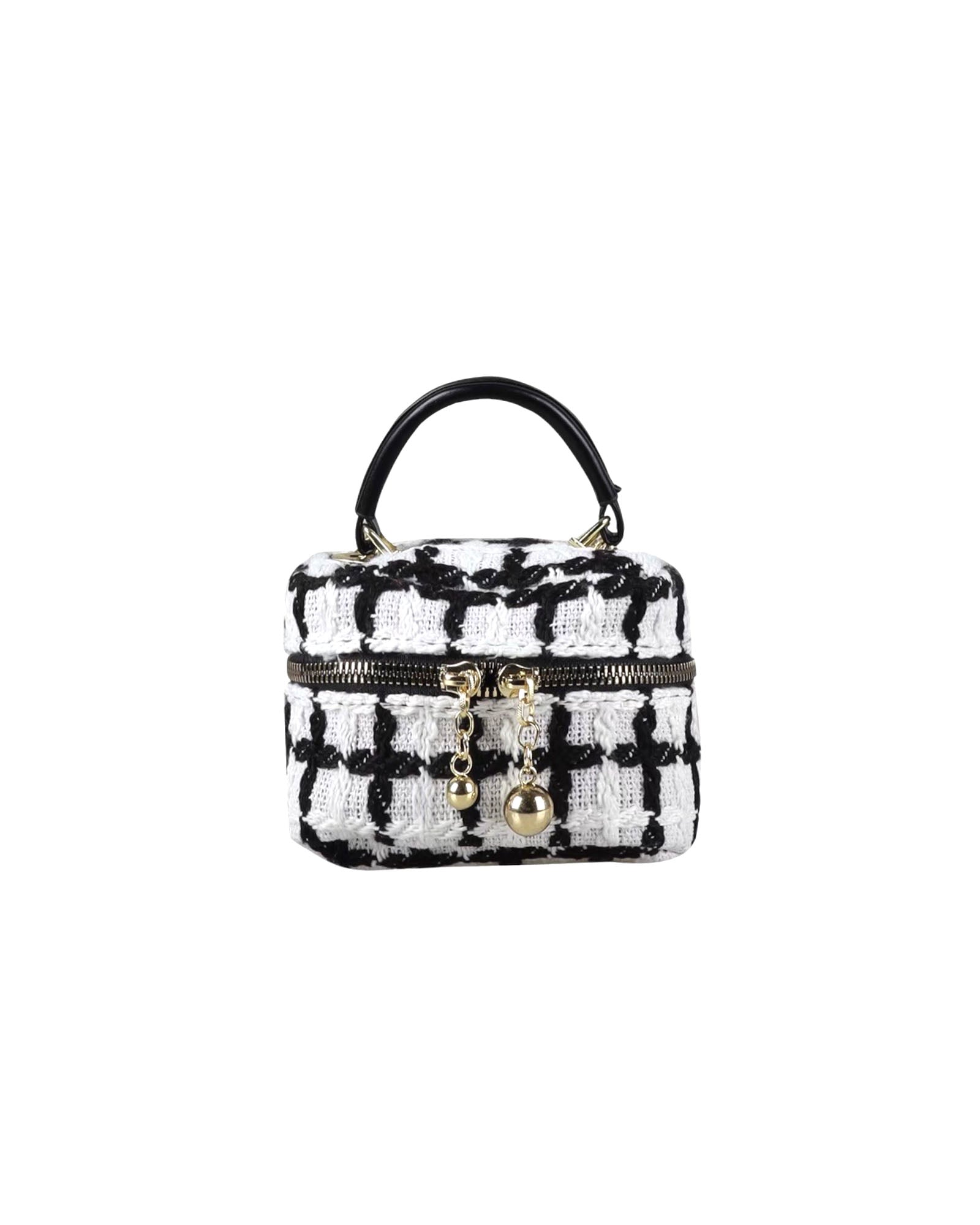 ivory & black tweed mini bag *pre-order*