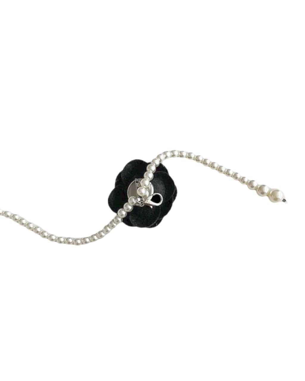 black fabric flower pearls waist chain *pre-order*