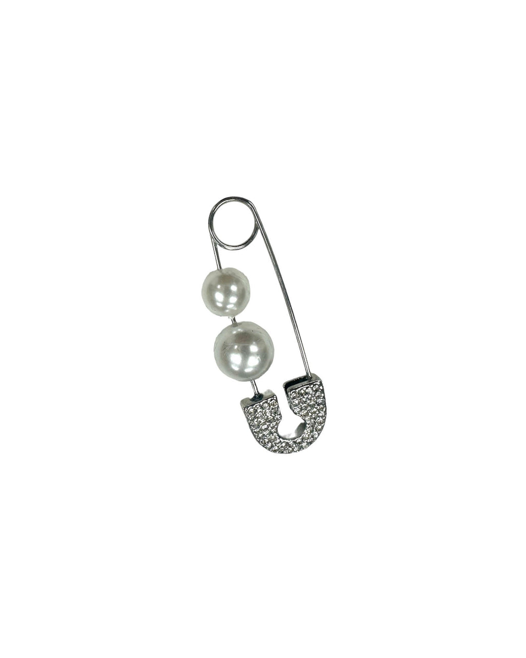 sliver pearls pin shape diamond earring *pre-order*