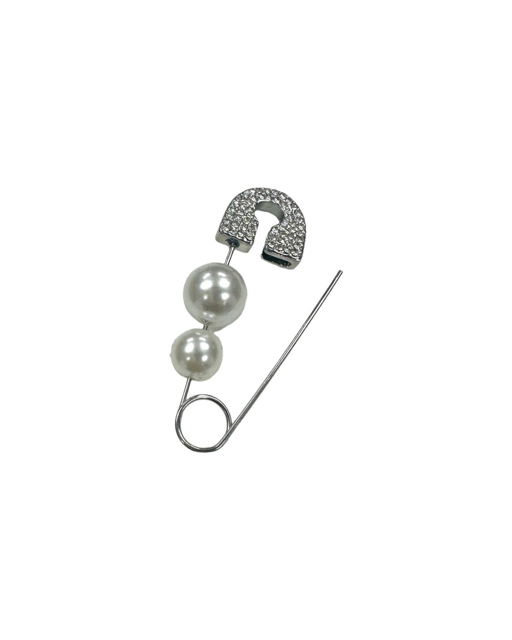 sliver pearls pin shape diamond earring *pre-order*