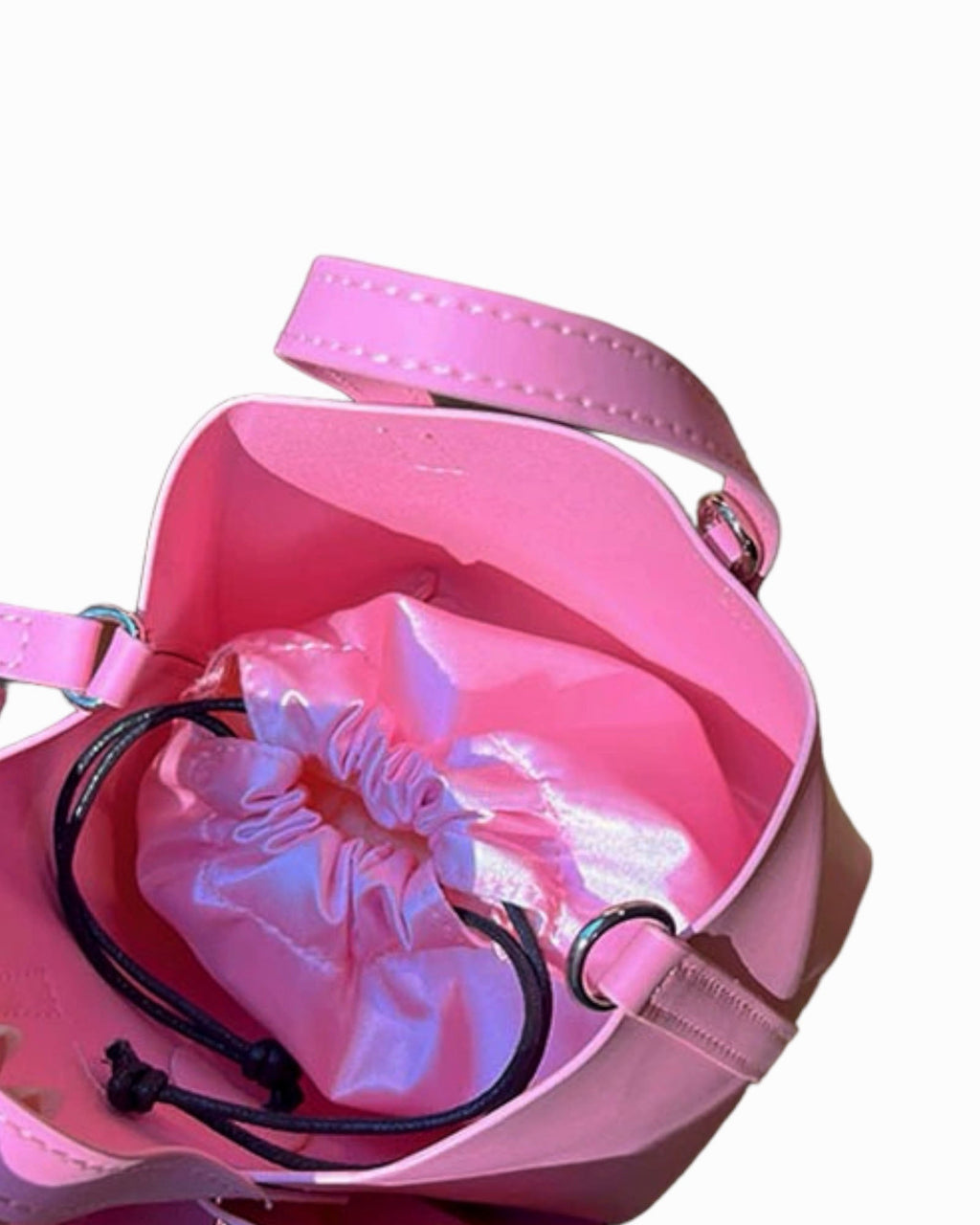 pink PU leather flower handbag *pre-order*