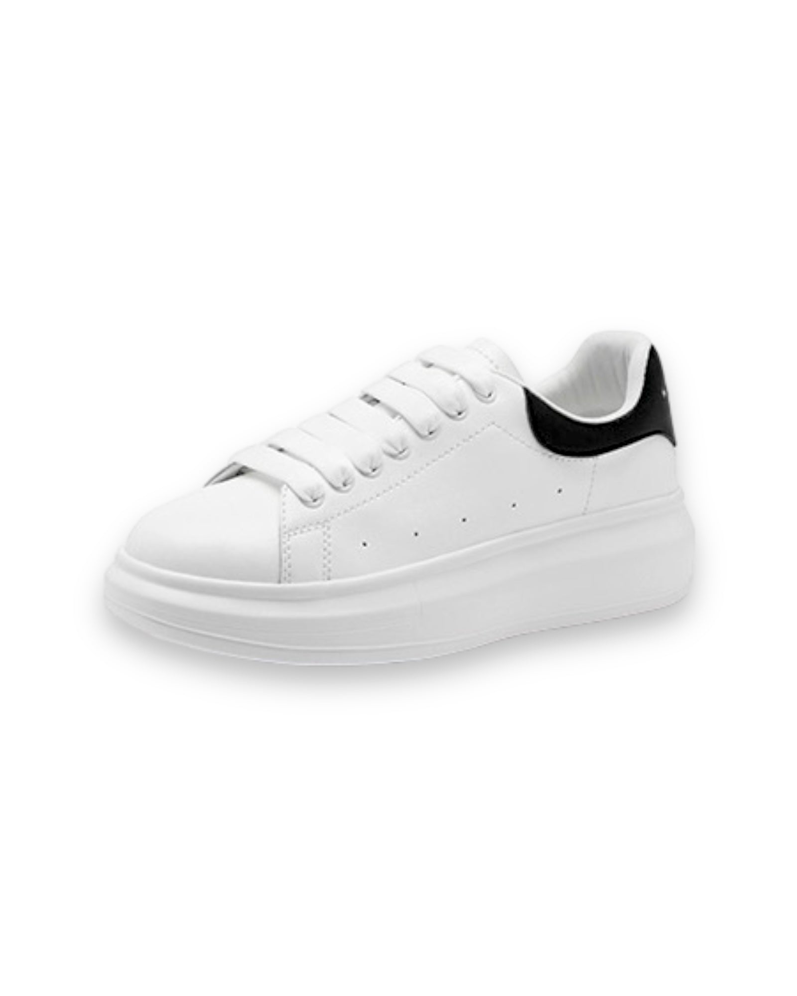 ivory & black PU leather flatform sneakers *pre-order*
