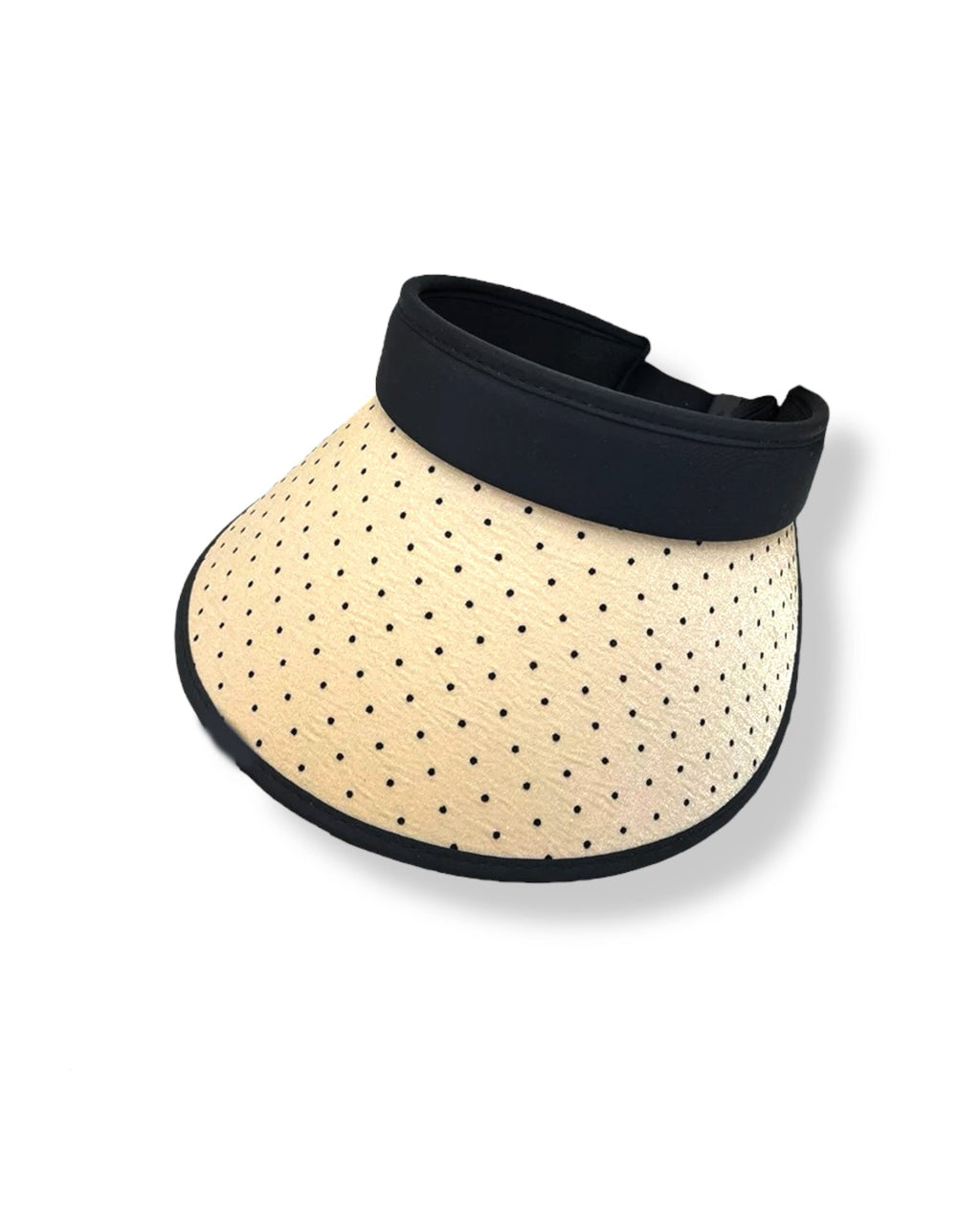 beige straw w/ polka dots visor hat *pre-order*