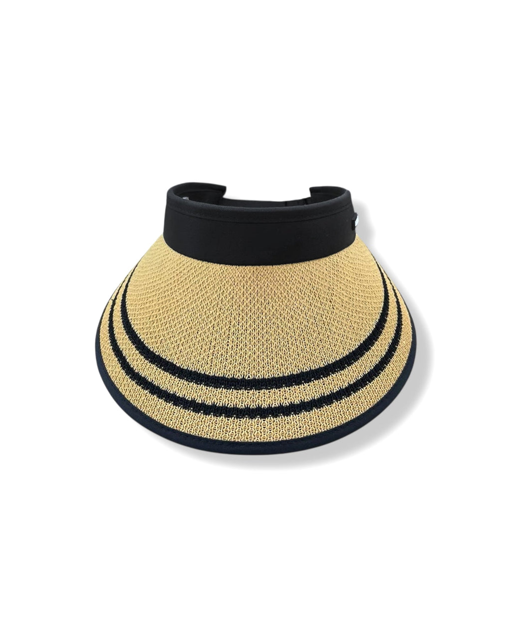 beige straw w/ scallop stripes visor hat *pre-order*
