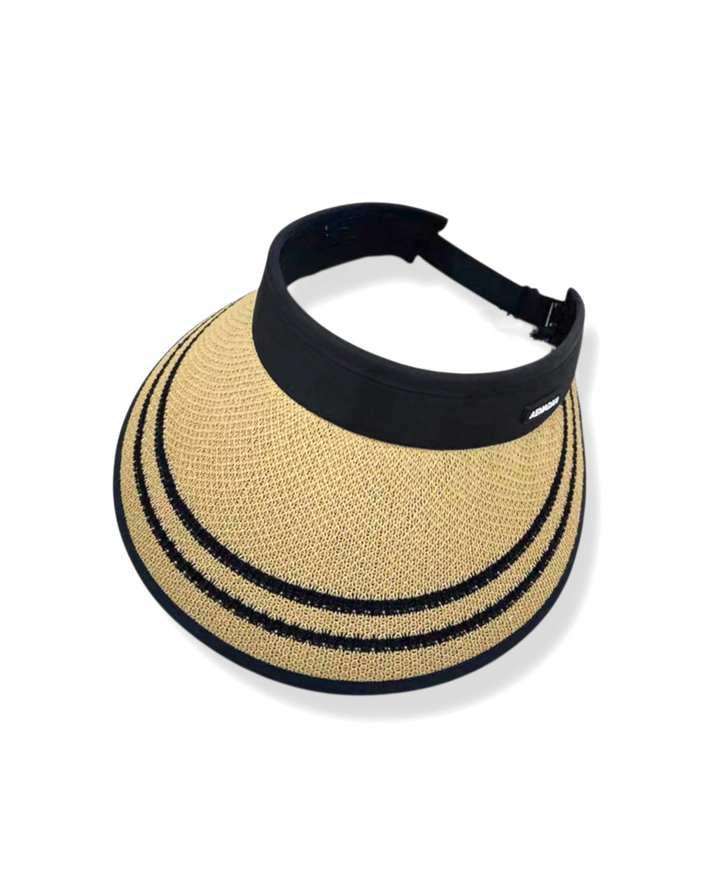 beige straw w/ scallop stripes visor hat *pre-order*