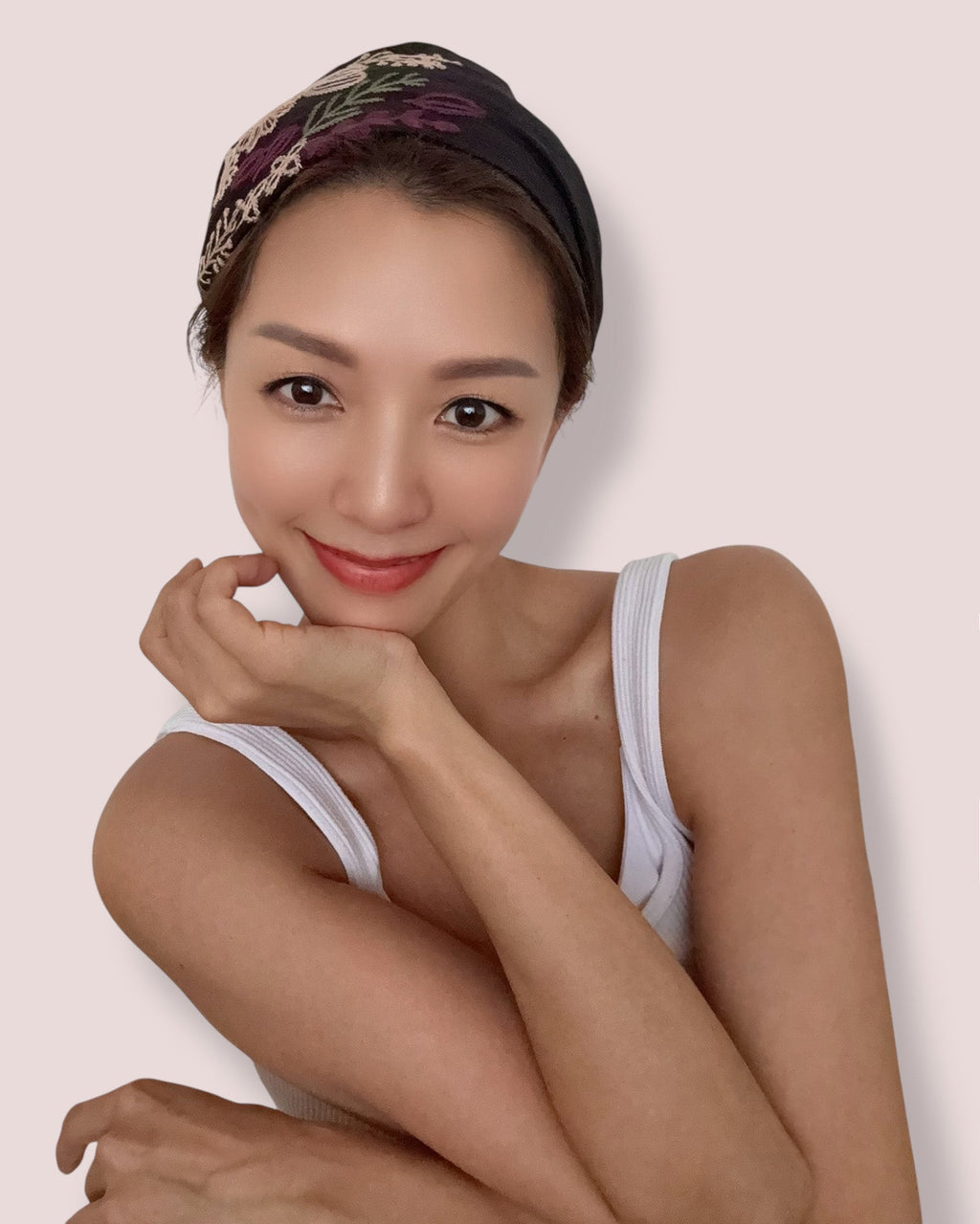 black embroidered wide headband *pre-order*