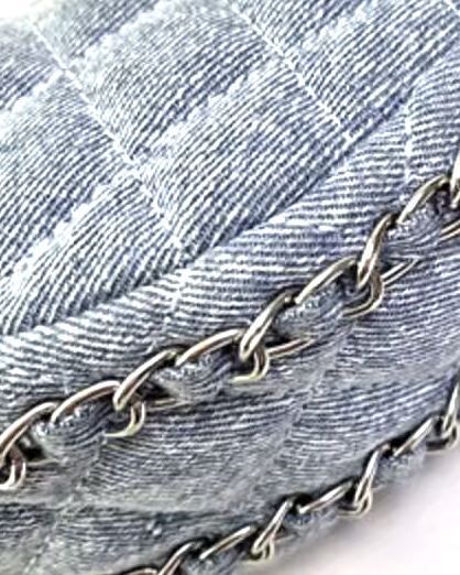 denim quilted silver chain strap handbag *pre-order*