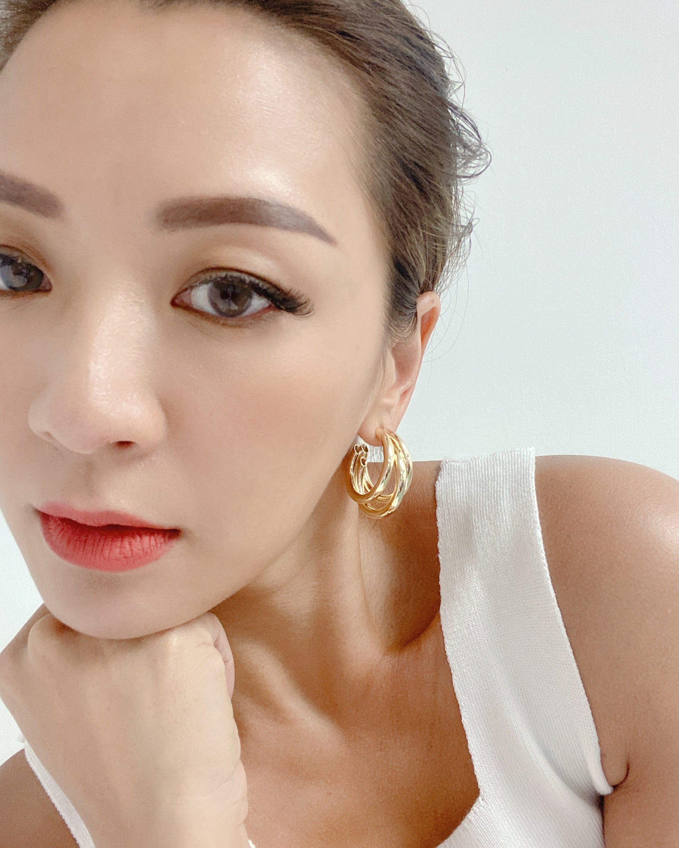 gold triple hoops earrings *pre-order*