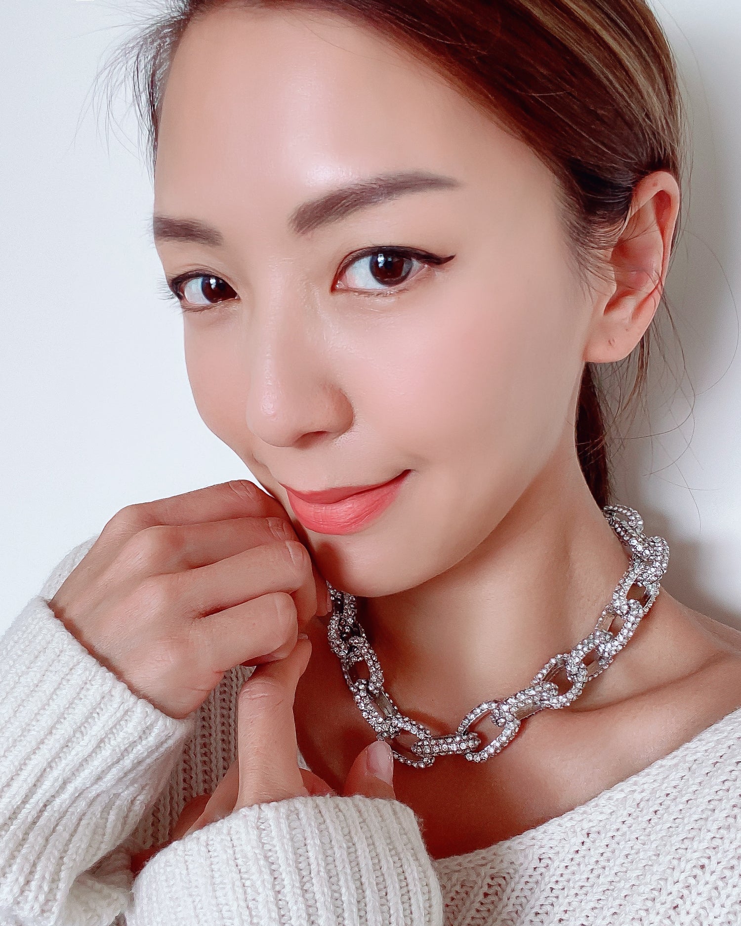 silver diamonds chains necklace *pre-order*