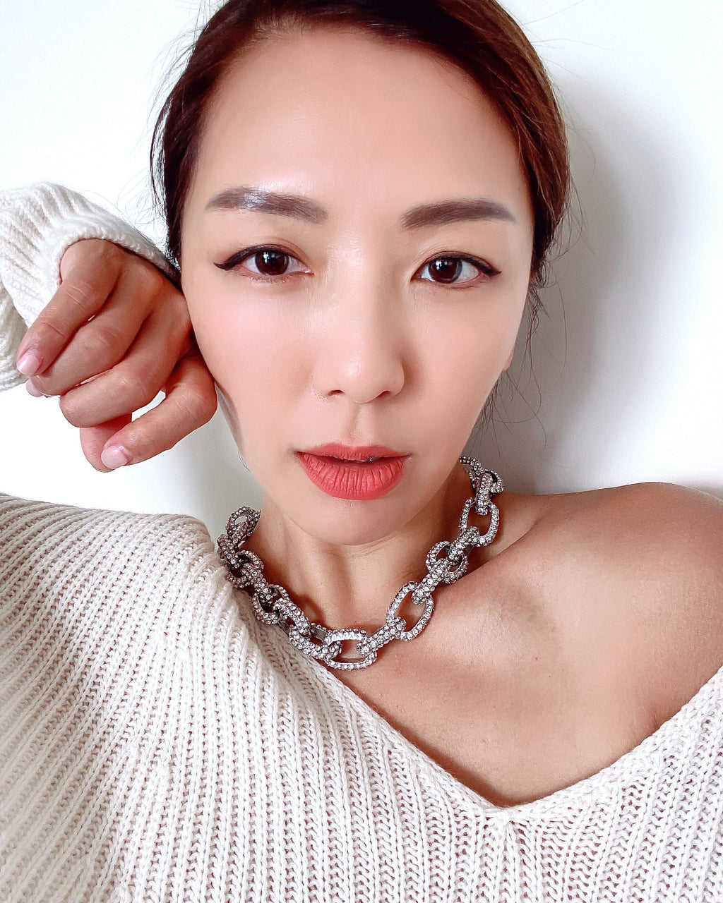 silver diamonds chains necklace *pre-order*