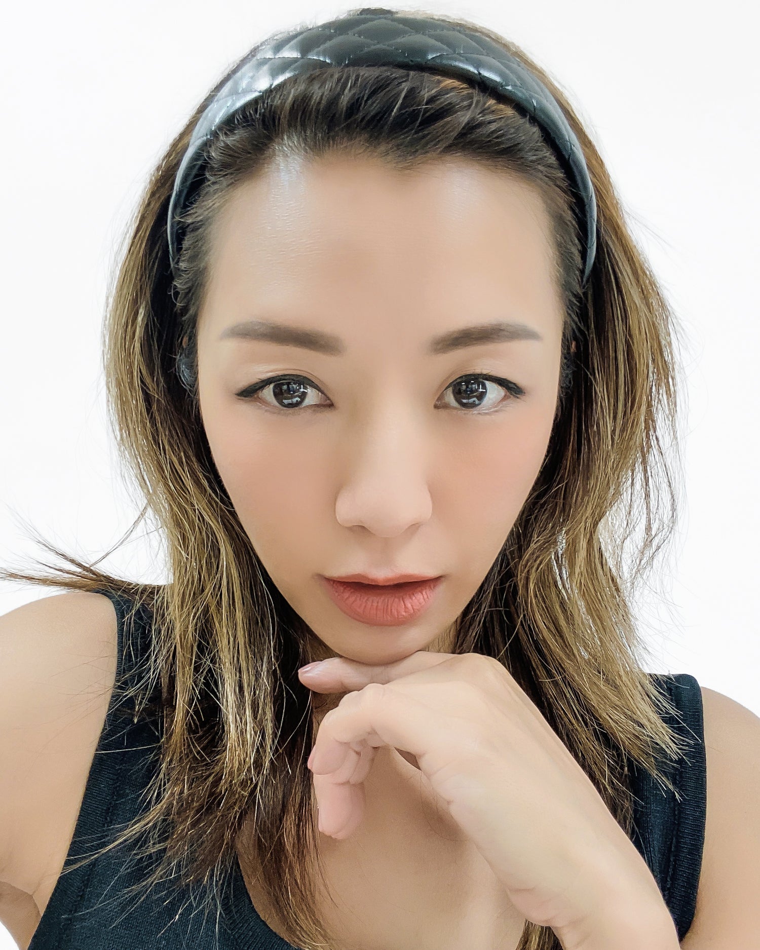 black quilted PU leather headband *pre-order*