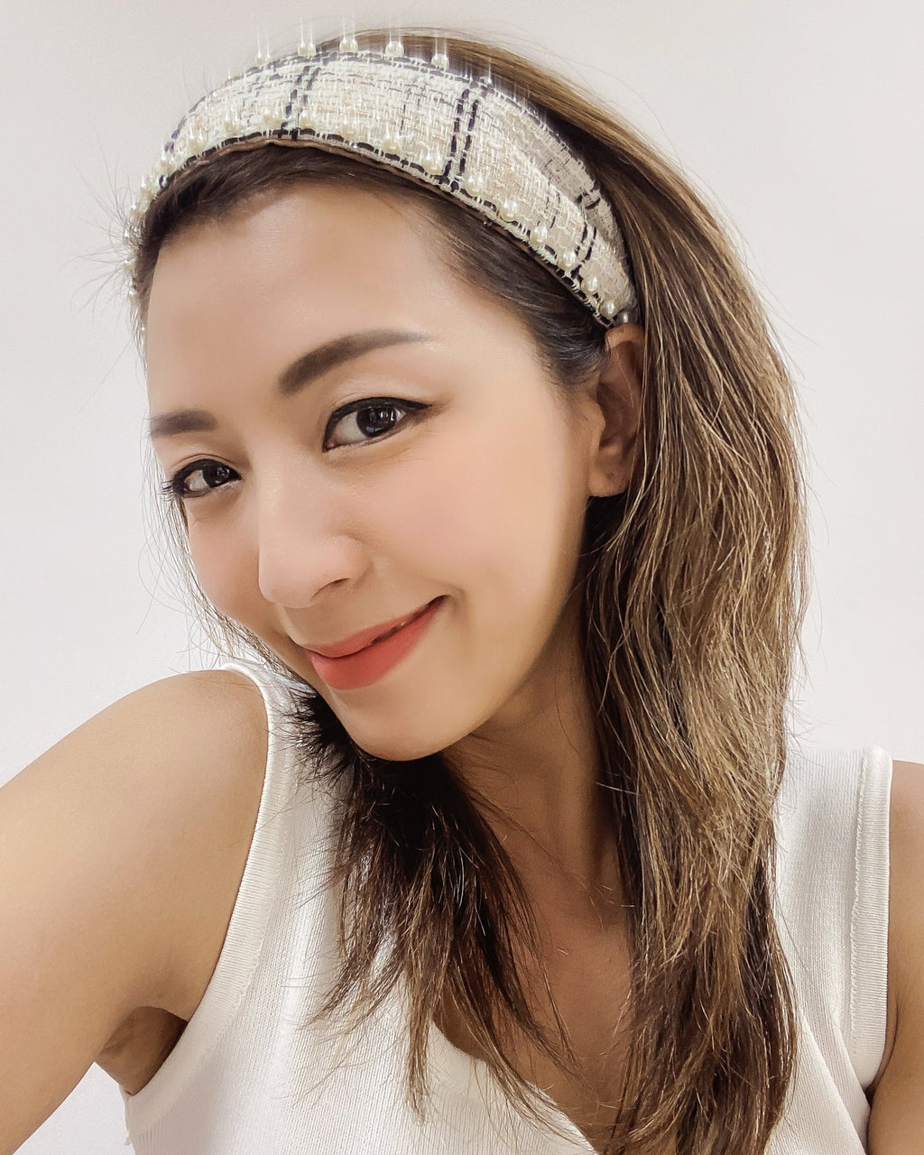 ivory tweed & pearls headband *pre-order*