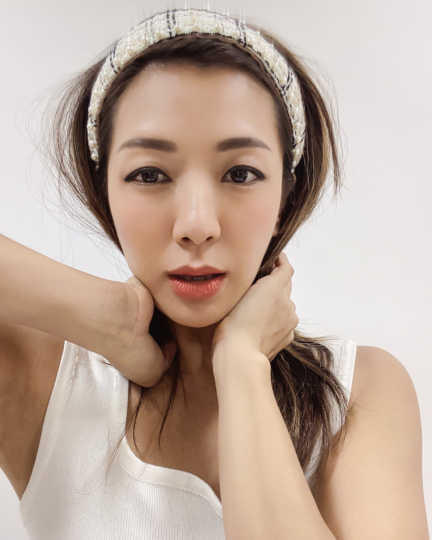 ivory tweed & pearls headband *pre-order*