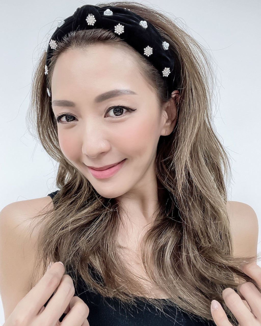 Copy of black velvet jeweled knot headband *pre-order*