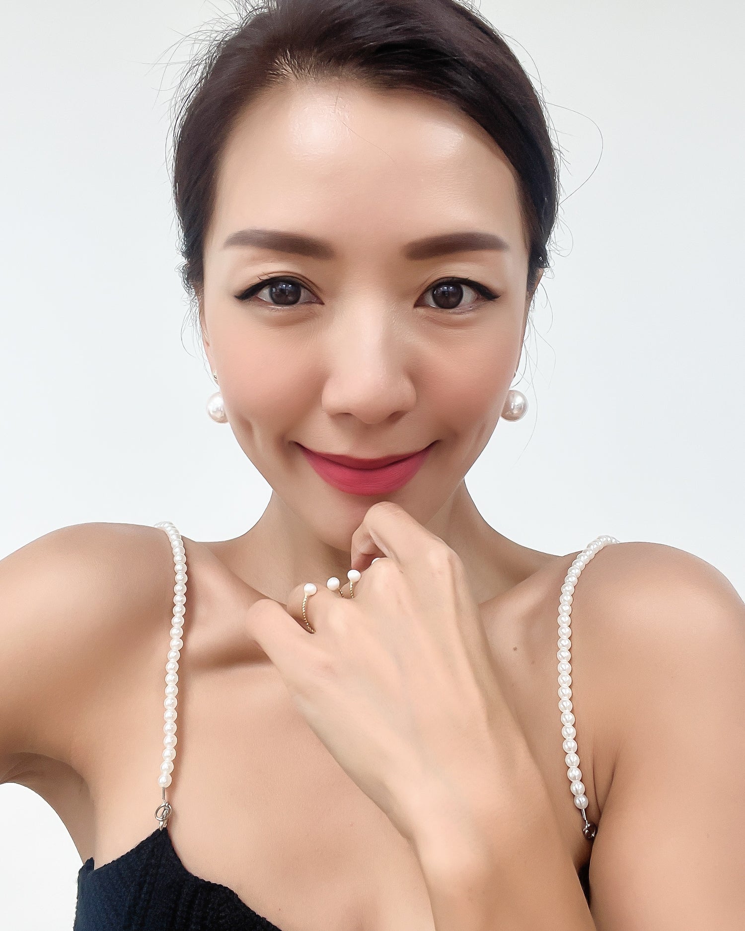 pearls gold piece ball earrings *pre-order*